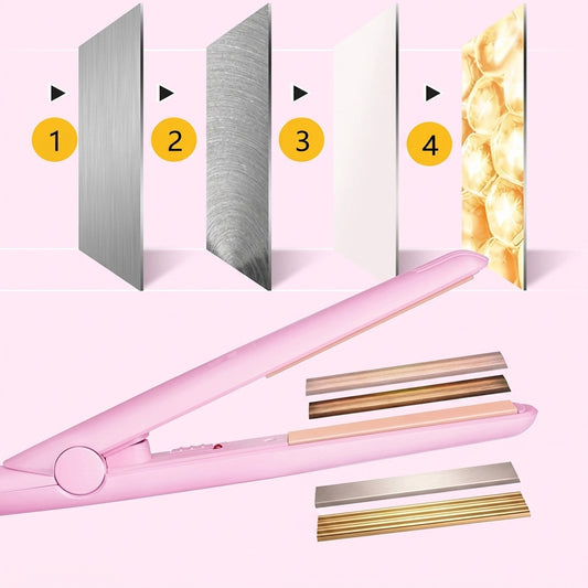 Portable Mini Professional Hair Straightener with Temp Control & Storage Case